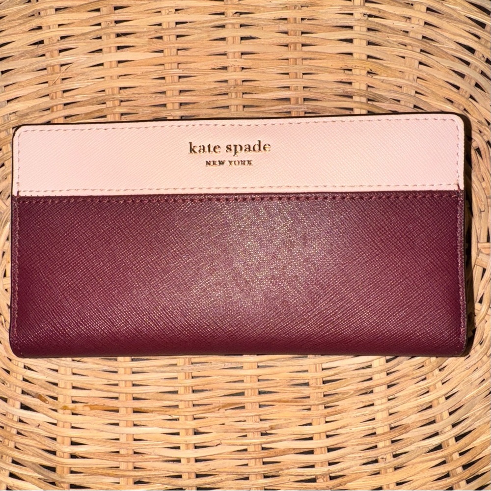 Kate Spade Pink & Purple Saffiano Snap Wallet
